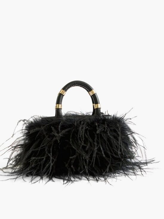 J.Lowery Handbags - J.LOWERY Black Emily Feather Bag - Used Once